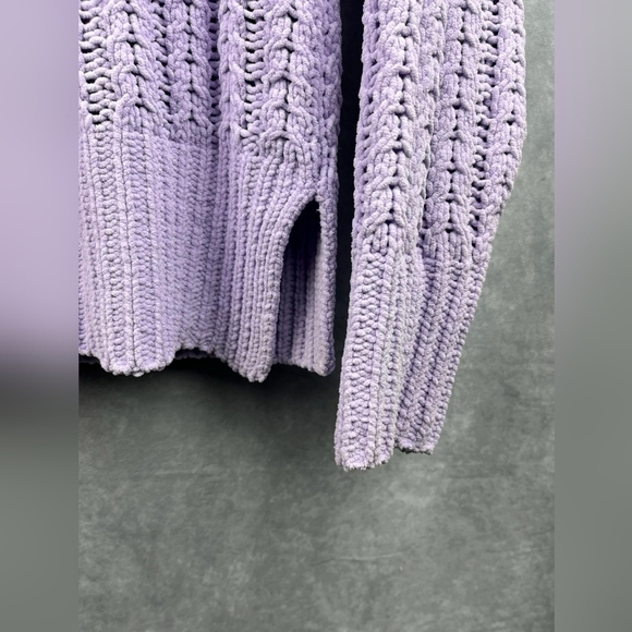Aerie Cable Car Quarter Zip  Soft‎ Warm Purple Oversize Sweater Size XS - Picture 8 of 13
